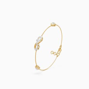 Bracelet moderne style Infinity avec diamants de laboratoire de 0,36 carat en or jaune 9 carats, or blanc et or rose - Product Image 3