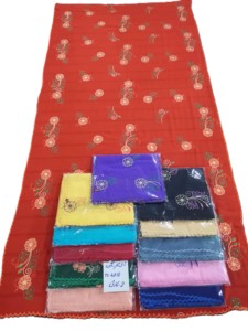 Lot de 12 Hijabs Chiffon AHE pour Femmes Africaines Musulmanes, Broderie Florale, Strass, Respirant, Qualité Supérieure, Idéal Été Extérieur - Product Image 3