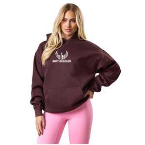 Plum <b>Hoodie</b> Women Fleece Pullover Long Sleeve Casual Streetwear Relaxed Fit Cozy Everyday Fashion Wear - Product Image 1