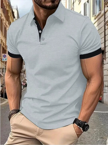 Chemise d'été décontractée à manches courtes pour homme, 100 % polyester, tissu tricoté respirant, logo personnalisé - Product Image 5