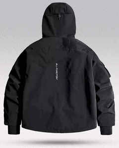 Men's Waterproof Tactical <b>Techwear</b> <b>Jacket</b> Multi-Pocket Cyberpunk Streetwear Cargo Windbreaker Urban Utility Hooded Outwear - Product Image 3