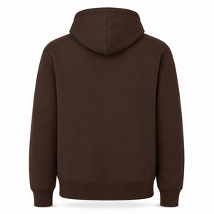 Sudadera con Capucha Premium Marrón Chocolate sin Cordones, de Algodón Grueso, Ajuste Regular, para Hombre y Unisex, de Felpa, Lisa, Estilo Urbano, con Bolsillo - Product Image 2