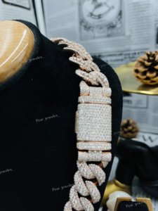 Rhodium Plated 925 Silver VVS Moissanite <b>Statement</b> <b>Necklace</b> Cuban Link Chain HipHop Unisex Everyday Wear - Product Image 2