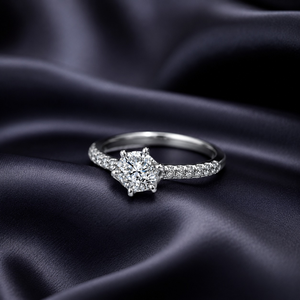 Anillo Solitario de Diamante Real de 0.80 TCW, Corte Redondo con Detalles |   Anillo de Compromiso Elegante, Joyería Fina, Regalo para Mujer - Product Image 2