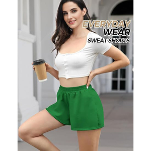 Pantalones Cortos de Forro Polar para Mujer, Cintura Alta, Bolsillos Laterales, Cordón Ajustable, Cintura Elástica, Corte Holgado, Ropa Informal - Product Image 4