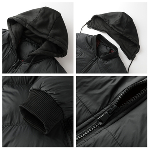 Veste d'hiver rembourrée pour homme, capuche amovible, coupe-vent, manteau bomber chaud, épaisse et matelassée, vêtements d'hiver pour l'extérieur - Product Image 2