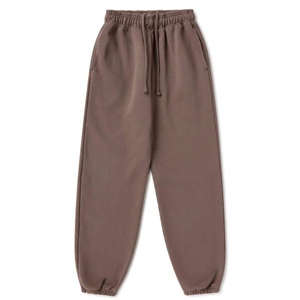 Pantalones deportivos de algodón con logotipo personalizado, con bolsillo con cremallera, para hombre, ajustados, color gris, para gimnasio. - Product Image 1