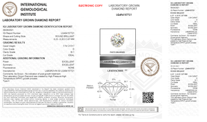 0.94 Carat SI1 Rond Taille Brillante HPHT Quartz Type 2 IGI Certifié Dossier Diamant en Taille Premium - Product Image 2