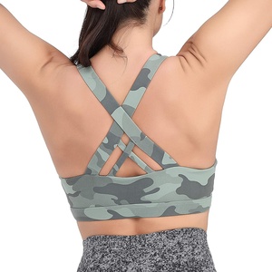 Soutien-gorge de sport confortable couleur chair pour femme, maintien élevé, respirant, sans couture, imprimé, grandes tailles, vente en gros - Product Image 3