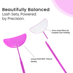 OEM Half Moon Eyelash Mirror in <b>Pink</b> Color Wholesale Stainless Steel Half Moon Eyelash Mirror Lash Packaging <b>Box</b> with Mirror - Product Image 3