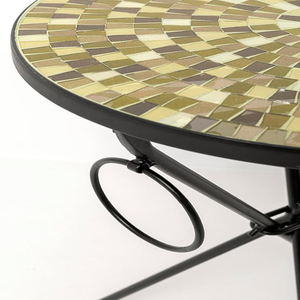 Kare Clack Mosaic Design <b>Side</b> <b>Table</b> Olive Green <b>Gold</b> Round <b>Side</b> <b>Table</b> Living Room Bedside <b>Table</b> Steel Frame Foldable <b>Side</b> <b>Tables</b> - Product Image 5