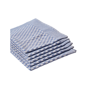 Serviettes de cuisine rayées bleues, tissées, rectangulaires, douces et lavables, fabriquées en coton 100% certifié GOTS, design de qualité pour un usage domestique - Product Image 4