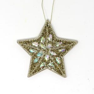 Decoraciones navideñas Cuentas de vidrio negro Colgantes de árboles de Navidad Decoraciones de lujo de la India - Product Image 2