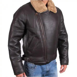 Veste en daim pour homme, style trucker, doublure épaisse en polaire shearling, impression personnalisée du logo hiver, service OEM. - Product Image 4