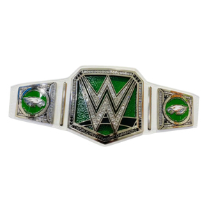 Ceinture de champion du monde de la WWE, design vert et argenté avec logo des Philadelphia Eagles, qualité supérieure - Product Image 2