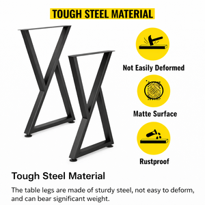Metal Dining Furniture <b>Legs</b> 2Pcs Metal <b>Table</b> <b>Legs</b> X Shape Heavy Duty Bench <b>Leg</b> Capacity 1000lbs Load Easy Assemble EDPTBL001 - Product Image 2