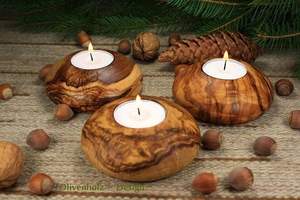 Support de bougie artisanal en bois et résine, style rustique moderne, centre de table décoratif, décoration intérieure, artisan indien, Noël - Product Image 5