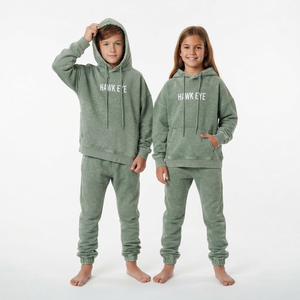 Conjunto Deportivo para Niños con Lavado Ácido Estilo Vintage, Sudadera con Capucha Oversize y Pantalones Jogger, Logotipo Personalizado, Ropa Casual, Proveedor Mayorista - Product Image 5