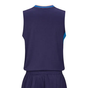 Ensemble de maillots de basket-ball pour hommes, sans manches, col en V, color-block, maille respirante, vêtements de sport pour adultes, toutes saisons - Product Image 3