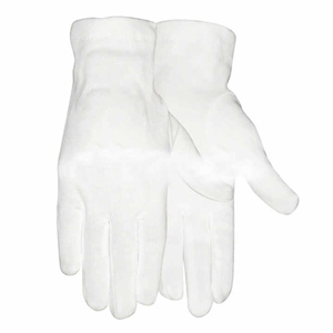 Premium Quality Masonic White Full Finger Gloves Solid Color Fabric Material Classical Style Sew-On Application - Product Image 1
