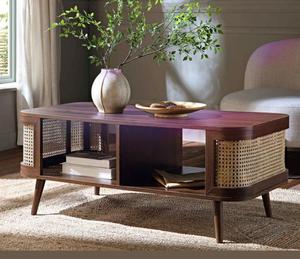Mesa de Centro Funcional de Madera con Gran Superficie y Estante, Muebles Hechos a Mano para Salas de Estar Familiares - Product Image 5