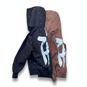 High Quality Fashionable Customizable Pullover <b>Design</b> Heavy Weight screen Printed Premium Men's Hoodie with allover rhinestone - Product Image 2