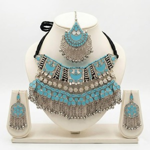 ชุดสร้อยคอพร้อมต่างหูสไตล์วินเทจแบบปากีสถาน อัฟกัน คูชี ทำจากสแตนเลส เหมาะสำหรับผู้หญิง วัยผู้ใหญ่ ของขวัญสำหรับงานหมั้น งานเลี้ยง - Product Image 2