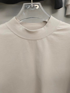 Customized Men's Heavyweight Cotton <b>T</b>-<b>Shirt</b> 32S Double Yarn High Collar Oversize Short Sleeves Trendy <b>Shirts</b> - Product Image 6
