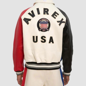 Chaqueta de Cuero AVIREX para Hombre, Nueva Chaqueta de Cuero Personalizada de Alta Calidad en Piel de Vacuno, Chaqueta de Cuero AVIREX para Hombre con Cierre Completo, Superventas al por Mayor - Product Image 5