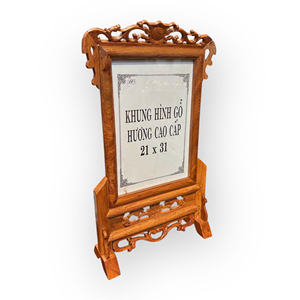 Sencillo marco para cuadro con diseño de flor de loto, hecho de madera aromática, tamaño 21x31 cm. - Product Image 4