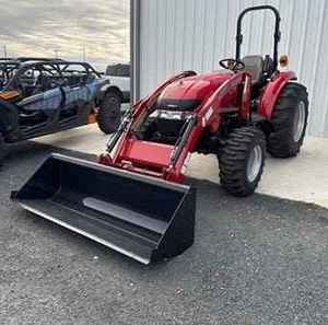 Tractor Rojo 4x4 con Cargador Frontal, Tractor Utilitario para Jardín con Transmisión de Engranajes, Multifuncional - Product Image 3