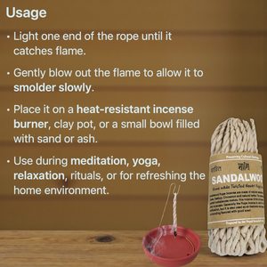Juego de incienso de cuerda de sándalo Shanti natural hecho a mano en Nepal de 3 excelente fragancia para el hogar Yoga meditación relajación compañero - Product Image 4
