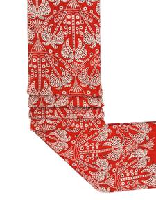 Tela Tejida Bordada con Palmeras Rojas en Algodón, Muy Demandada, para Confección de Vestidos, Saris y Kurtis para Niñas - Product Image 2