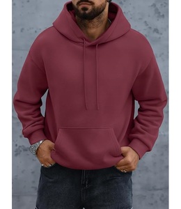 Nouvel Arrivage – Sweat à Capuche Homme Personnalisable Grande Taille, 100% Coton Doublé, Manches Longues, Col Asymétrique, Couleur Unie, Confortable - Product Image 5