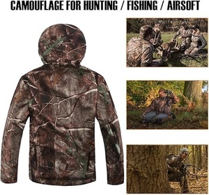 Veste de chasse camouflage d'hiver, doublée polaire, imperméable, pour activités de plein air - Product Image 2