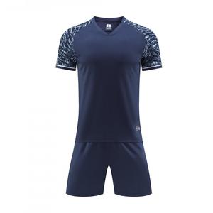 Ensemble de maillot de football blanc pour homme à col en V avec manches et short imprimés noirs, respirant, séchage rapide, coupe athlétique - Product Image 3