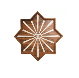 Bandeja de Madera y Nácar para Chocolate, Regalo de Eid, Bandeja Redonda con Incrustaciones de Nácar para Servir Dulces, Precio al por Mayor - Product Image 4