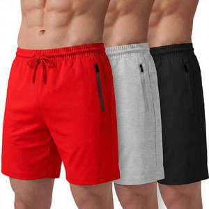 Men's Solid Color Drawstring Mid Waist Quick Dry <b>Shorts</b> With <b>Zip</b> <b>Pockets</b> Casual Sport <b>Shorts</b> Black Gray White - Product Image 3
