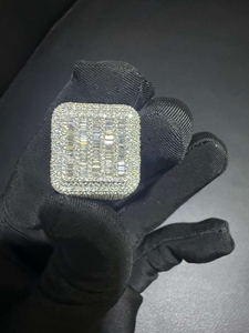 Square Moissanite Pinky <b>Ring</b> White Gold <b>Mens</b> Statement <b>Ring</b> Iced Out Hip Hop <b>Ring</b> Luxury Jewelry Gift - Product Image 3