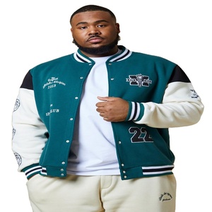 Vente en gros de vestes de baseball universitaire en laine surdimensionnée personnalisées pour hommes longue longueur Letterman à capuche brodé étiquette de logo personnalisée - Product Image 1
