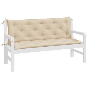 Ensemble de 2 coussins de banc de jardin en tissu Oxford beige, 100% polyester, accessoire pour banc de patio - Product Image 4