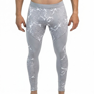 Mens Gym Leggings Compression Sports Tights Lightweight Stretch Moisture Wicking Breathable Running Training Fitness <b>Exercise</b> - Product Image 1