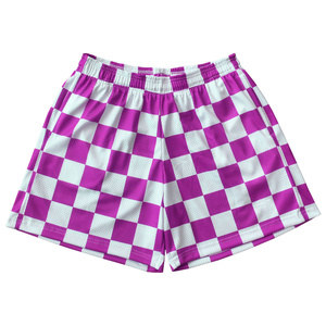 Shorts en maille pour hommes en gros, taille élastique, respirants, décontractés, marron et blanc à motifs, style sportif AI-SH-38 - Product Image 5