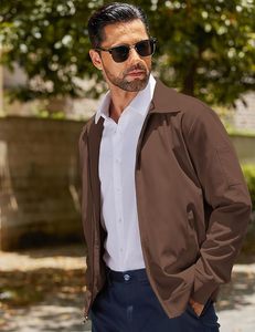 Men's Lightweight <b>Zip</b> <b>Up</b> <b>Jacket</b> Golf Work Casual Office <b>Jackets</b> - Product Image 2