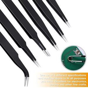 Pince à épiler professionnelle en acier inoxydable doré à pointe incurvée pour extensions de cils volume haute précision, outils de maquillage - Product Image 6