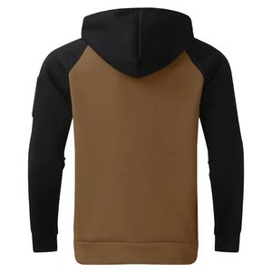 Sudadera Casual para Hombre con Cierre Frontal, Manga Larga, Bolsillos Laterales con Cordón, Secado Rápido, Antiarrugas, Marrón y Negro - Product Image 2