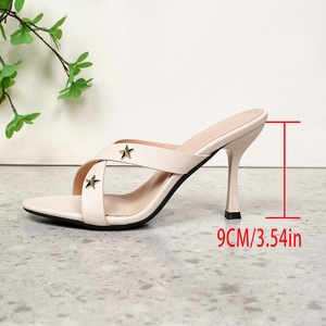 Nuevas Sandalias de Tacón Alto con Punta en Pico y Tiras Cruzadas para Mujer, Modelo 2026, Color Albaricoque, Estilo Mule, para el Verano y el Uso Diario - Product Image 5