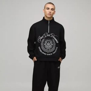 Pull tricoté pour homme de couleur unie, col zippé, en maille torsadée épaisse 12GG, style professionnel, vente en gros - Product Image 1