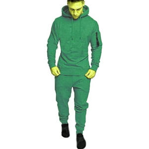 Custom Plain Boxy Cropped Oversized Mens Hoodie Set Sweatsuit Men <b>Tracksuit</b> Winter Streetwear Hooded Sweatshirt Hoodie Set - Product Image 5