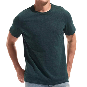 Camiseta de Cuello Redondo para Hombre, Suave, Ajustada, Elástica, Manga Corta, 220 Gramos, Nuevo Diseño, Más de 20 Colores Sólidos, Serigrafía, Lisa - Product Image 3